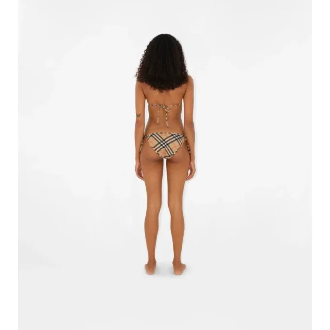 Slip de bikini cu imprimeu în carouri Slip de bikini cu imprimeu în carouri