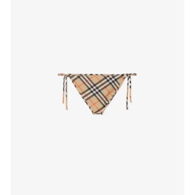 Slip de bikini cu imprimeu în carouri Slip de bikini cu imprimeu în carouri