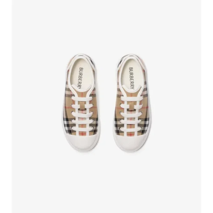 Sneakersi din bumbac cu model în carouri Sneakersi din bumbac cu model în carouri