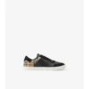 Sneakersi din piele, piele de căprioară și model Check Sneakersi din piele, piele de căprioară și model Check