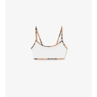 Top de bikini cu bordură în carouri