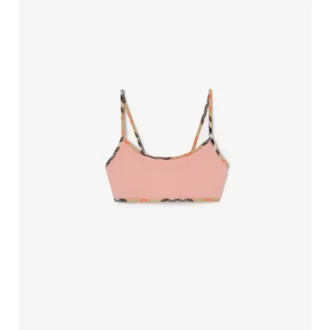Top de bikini cu bordură în carouri