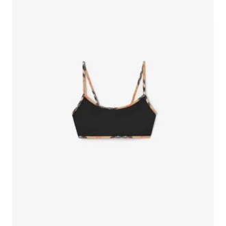 Top de bikini cu bordură în carouri