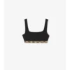 Top de bikini cu bordură în carouri Top de bikini cu bordură în carouri