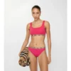 Top de bikini cu bordură în carouri Top de bikini cu bordură în carouri