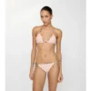 Top de bikini cu bordură în carouri Top de bikini cu bordură în carouri