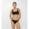 Top de bikini cu bordură în carouri Top de bikini cu bordură în carouri
