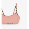 Top de bikini cu bordură în carouri Top de bikini cu bordură în carouri