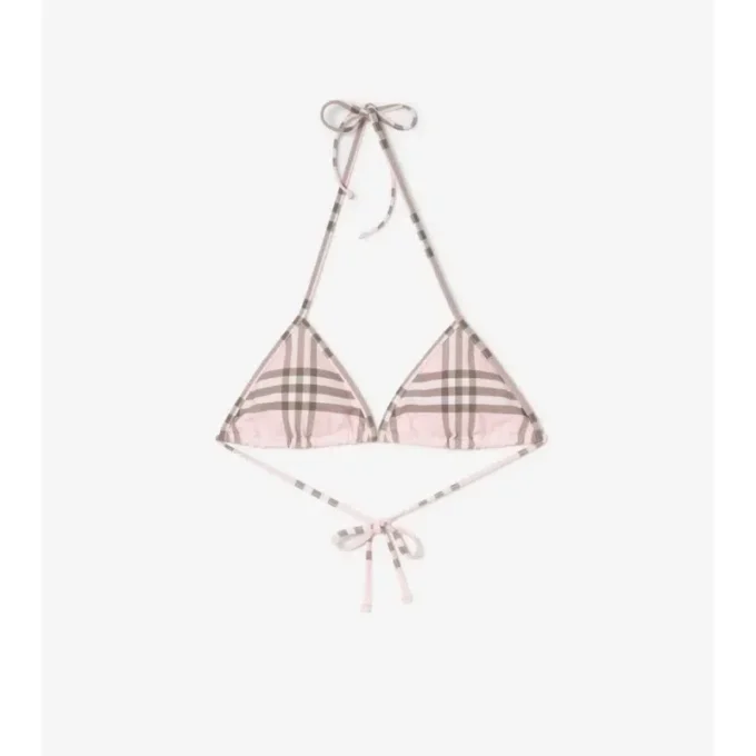 Top de bikini cu imprimeu în carouri Top de bikini cu imprimeu în carouri