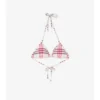 Top de bikini cu imprimeu în carouri Top de bikini cu imprimeu în carouri