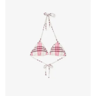 Top de bikini cu imprimeu în carouri