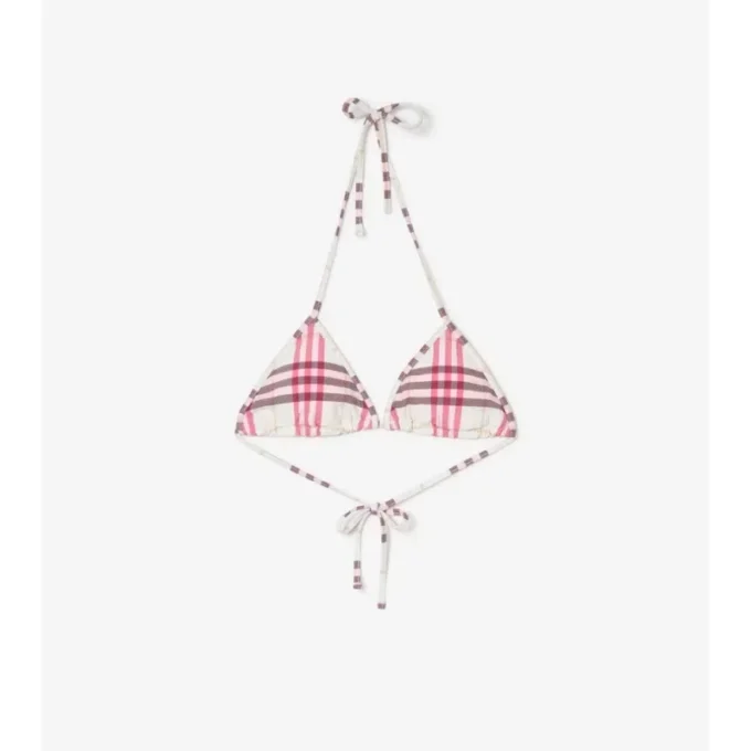 Top de bikini cu imprimeu în carouri Top de bikini cu imprimeu în carouri