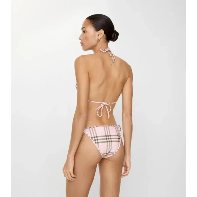 Top de bikini cu imprimeu în carouri Top de bikini cu imprimeu în carouri