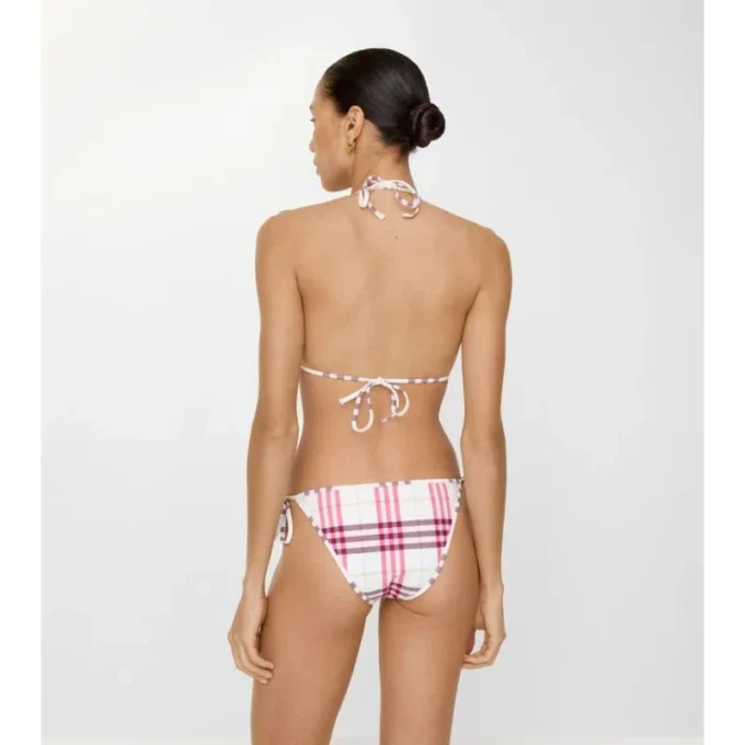 Top de bikini cu imprimeu în carouri Top de bikini cu imprimeu în carouri