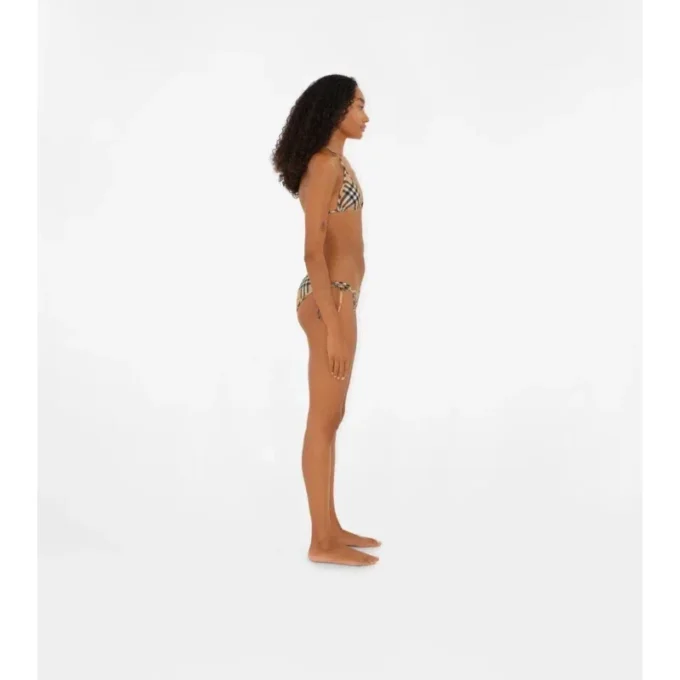 Top de bikini cu imprimeu în carouri Top de bikini cu imprimeu în carouri