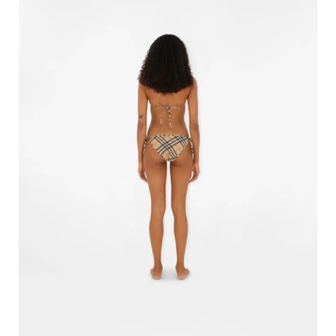 Top de bikini cu imprimeu în carouri Top de bikini cu imprimeu în carouri