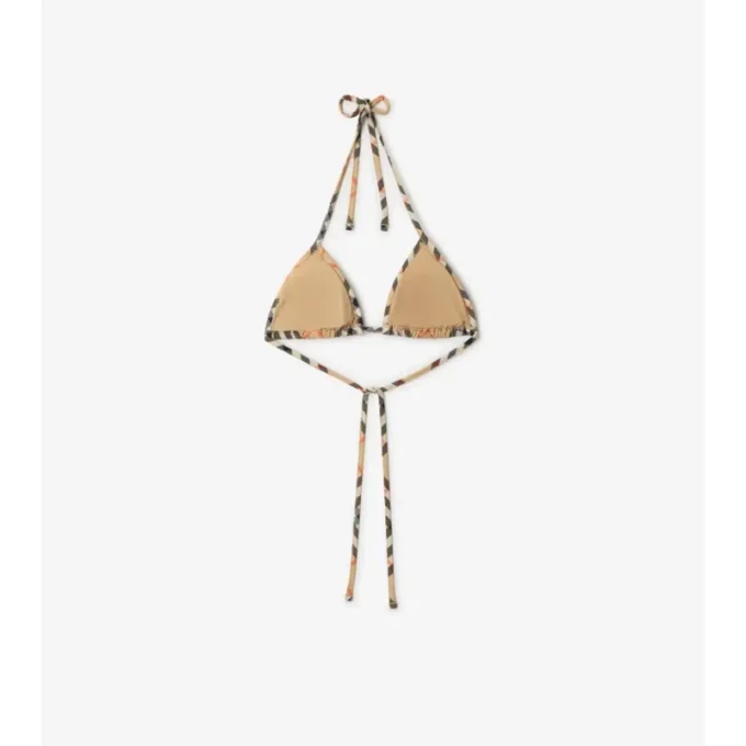 Top de bikini cu imprimeu în carouri Top de bikini cu imprimeu în carouri