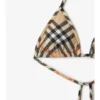 Top de bikini cu imprimeu în carouri Top de bikini cu imprimeu în carouri