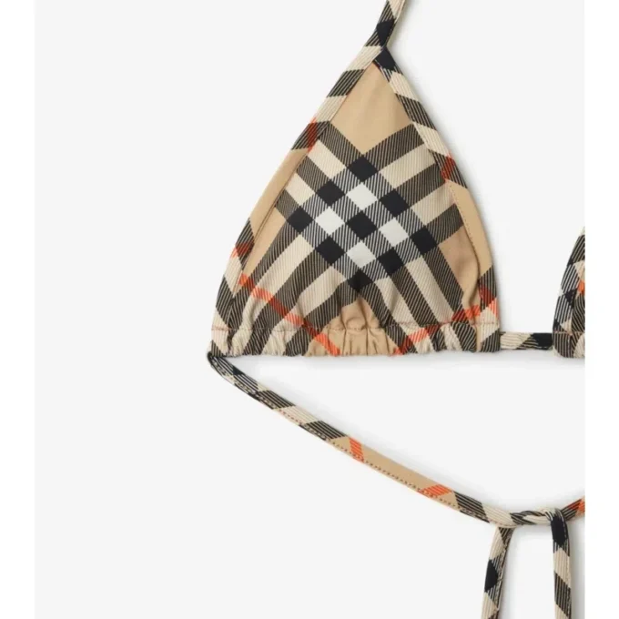 Top de bikini cu imprimeu în carouri Top de bikini cu imprimeu în carouri