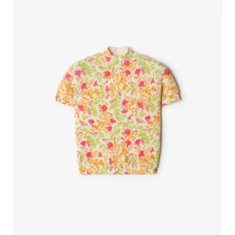 Top din amestec de bumbac cu imprimeu floral