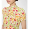 Top din amestec de bumbac cu imprimeu floral Top din amestec de bumbac cu imprimeu floral