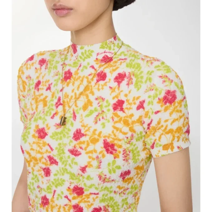 Top din amestec de bumbac cu imprimeu floral Top din amestec de bumbac cu imprimeu floral