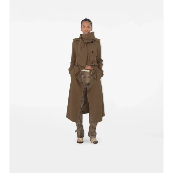 Trench Coat cu eșarfă lungă din mătase Trench Coat cu eșarfă lungă din mătase