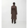 Trench Coat din bumbac și mătase cu guler lung în carouri Trench Coat din bumbac și mătase cu guler lung în carouri