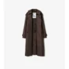 Trench Coat din bumbac și mătase cu guler lung în carouri Trench Coat din bumbac și mătase cu guler lung în carouri