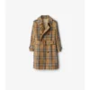 Trench Coat din bumbac twill cu imprimeu în carouri Trench Coat din bumbac twill cu imprimeu în carouri