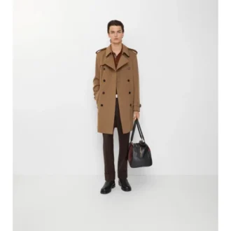 Trench Coat din cașmir de lungime medie