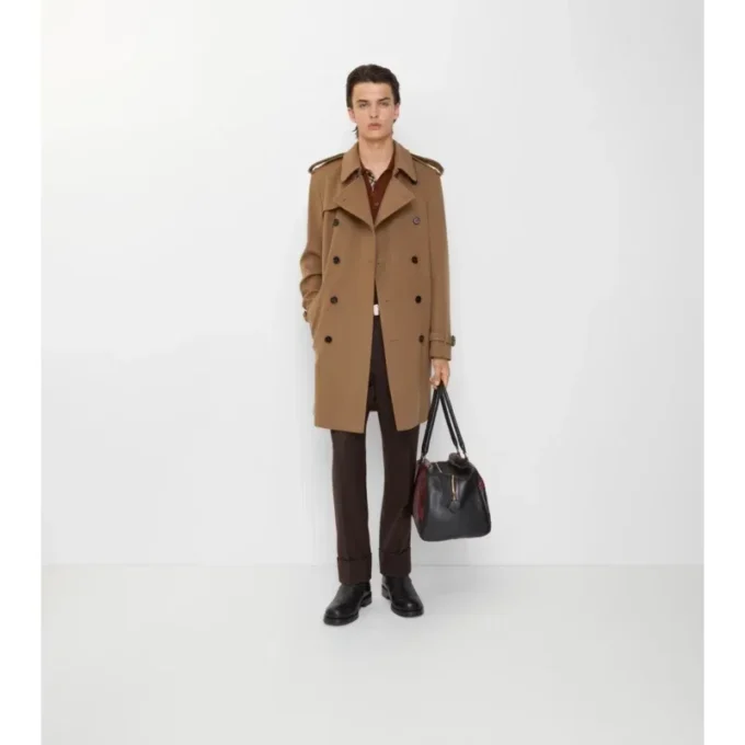 Trench Coat din cașmir de lungime medie Trench Coat din cașmir de lungime medie