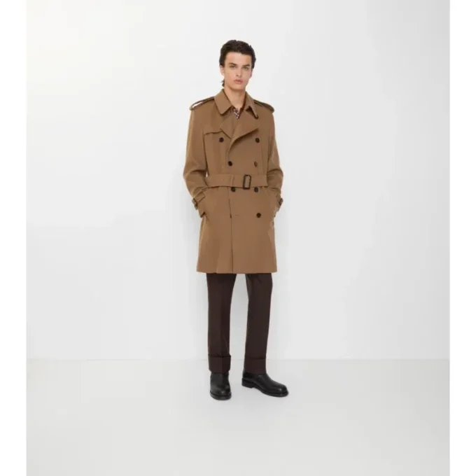 Trench Coat din cașmir de lungime medie Trench Coat din cașmir de lungime medie