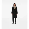 Trench Coat din gabardină cu guler în carouri Trench Coat din gabardină cu guler în carouri