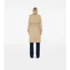 Trench Coat din gabardină cu guler în carouri Trench Coat din gabardină cu guler în carouri