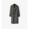 Trench Coat din lână cu model în zig-zag Trench Coat din lână cu model în zig-zag