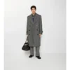 Trench Coat din lână cu model în zig-zag Trench Coat din lână cu model în zig-zag