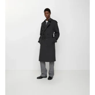Trench Coat din lână elastică laminată