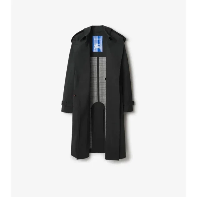 Trench Coat din lână elastică laminată