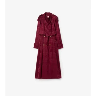Trench Coat din mătase cu imprimeu în carouri