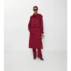 Trench Coat din mătase cu imprimeu în carouri