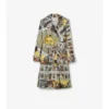 Trench Coat din mătase cu imprimeu Tarot