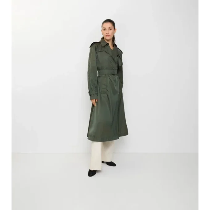 Trench Coat din nailon cu glugă