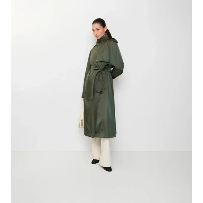 Trench Coat din nailon cu glugă