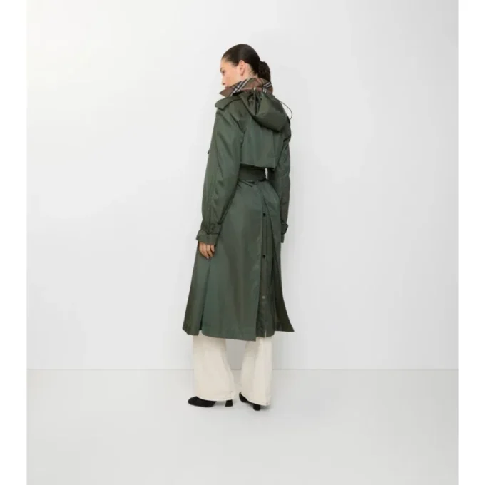 Trench Coat din nailon cu glugă