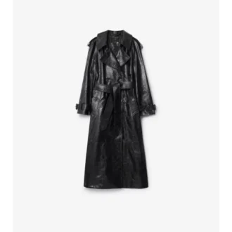 Trench Coat din piele embosată