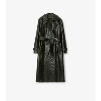 Trench Coat din piele embosată
