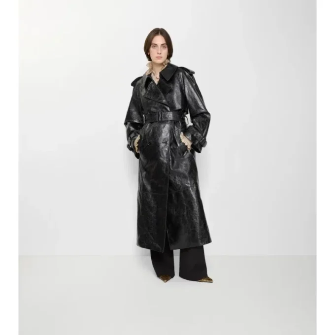 Trench Coat din piele embosată Trench Coat din piele embosată