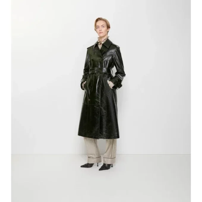 Trench Coat din piele embosată Trench Coat din piele embosată