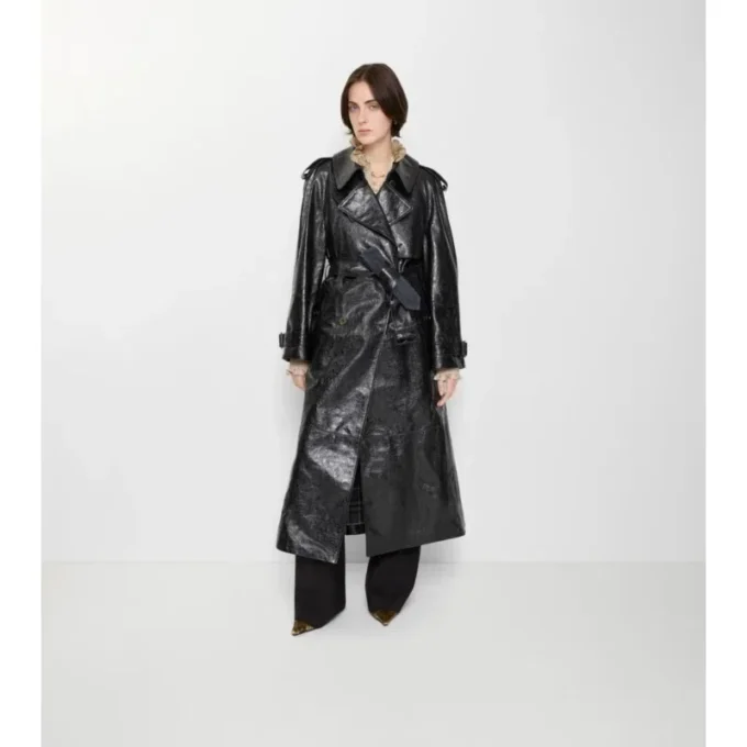 Trench Coat din piele embosată Trench Coat din piele embosată